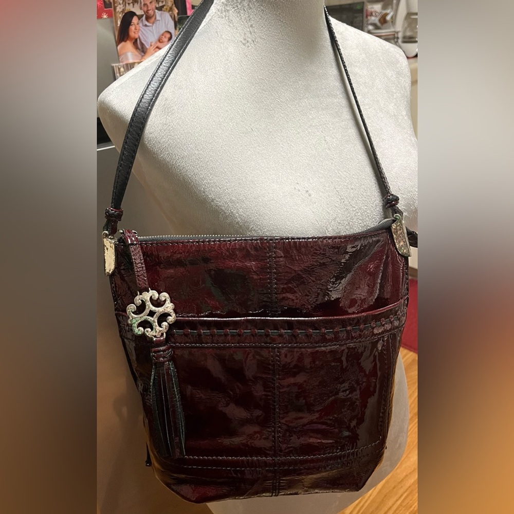 Brighton Rae Shoulder Bag – Black Cherry Burgundy Patent – Retired Color